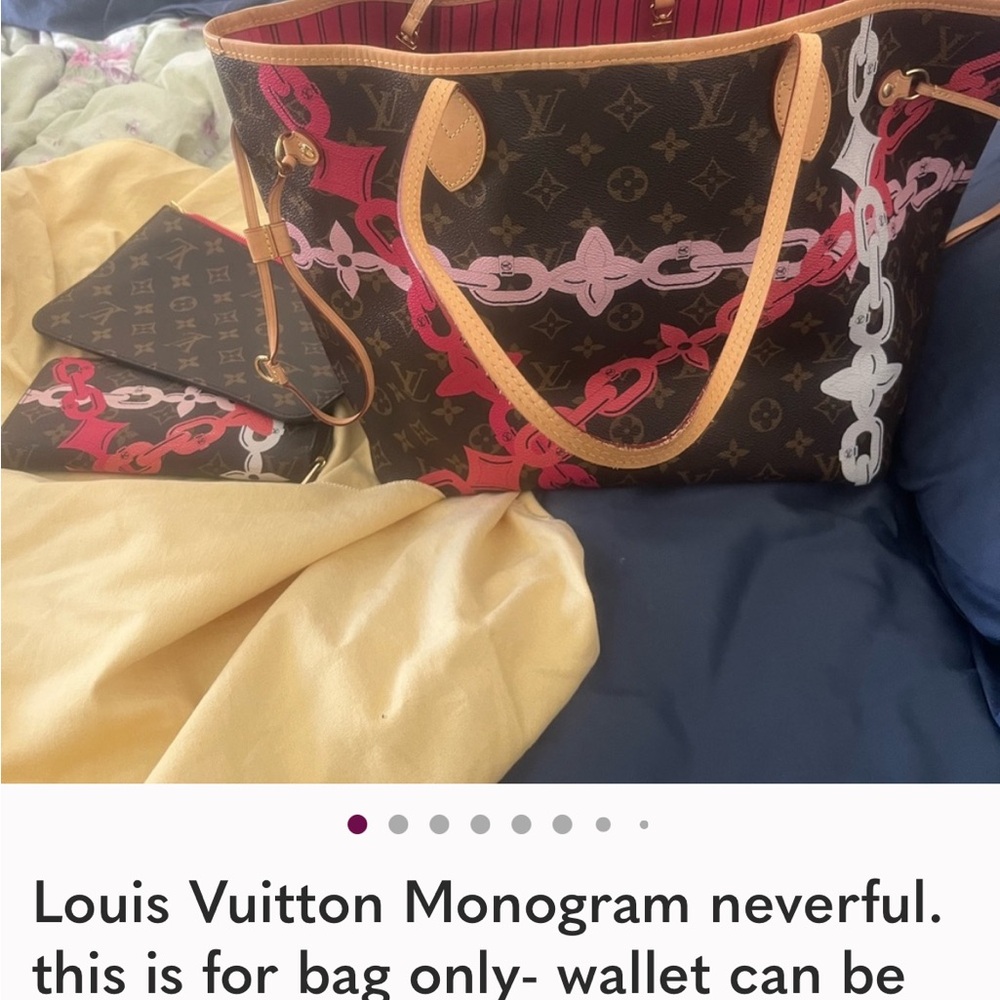 Louis Vuitton Neverfull Tote - Brown and Red